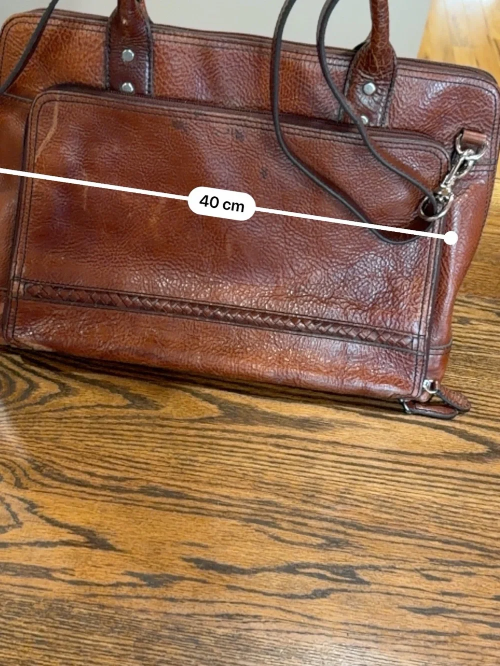 Wilsons Leather Brown Leather Laptop Bag with Shoulder Strap